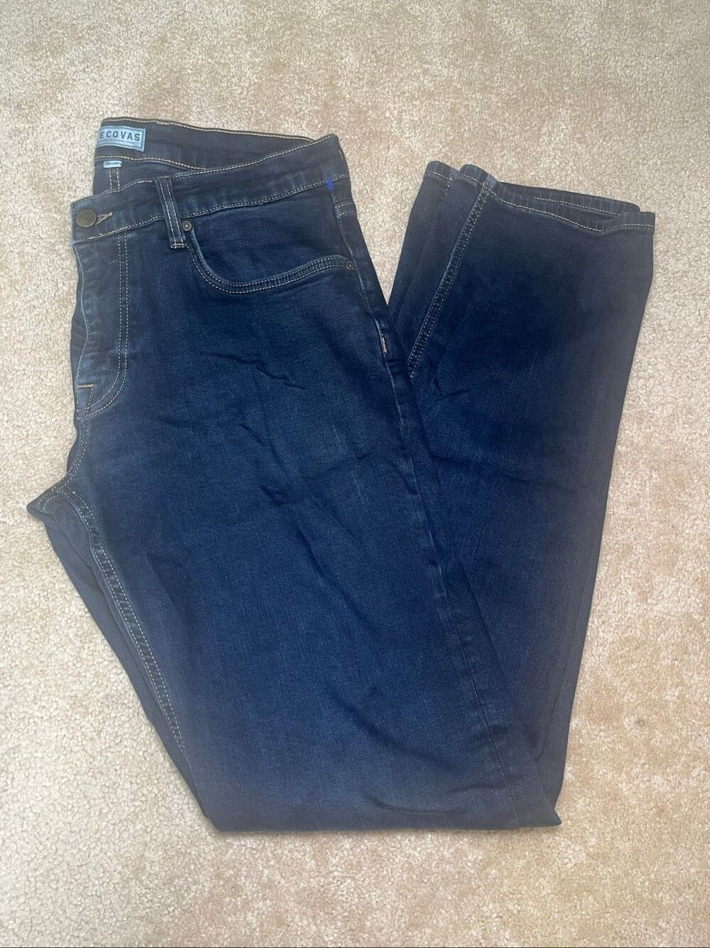 Tecovas Men’s Slim Jean Dark Blue Stretch Denim Size 33x34 Western
